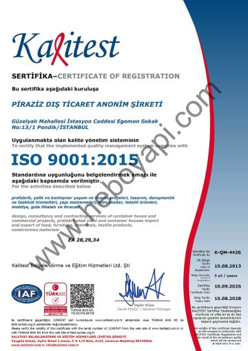 Kalite Yönetim Sistemi Belgesi